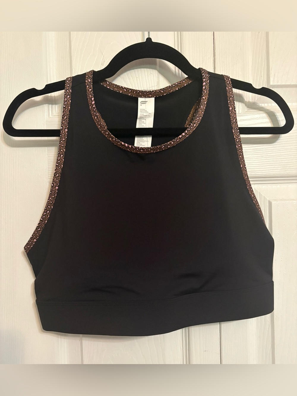 Fabletics Trinity High Impact Sports Bra XL Black Animal Print NWT
